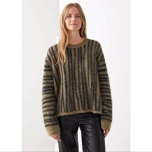 & Other Stories Striped Sweater in Olive and Black